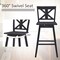 Costway Set of 2 Bar Stools Swivel Pub Height Chairs w/ Rubber Wood Legs White\Black